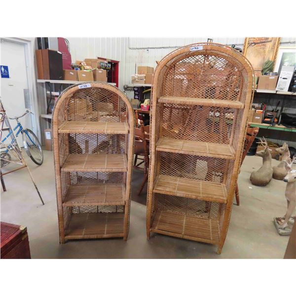 2 Wicker Shelving Units 70'' x 30'' x 15'' + 58'' x 26'' x 16''