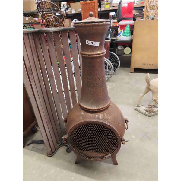 Steel Fire Place Chiminea 52'' Tall