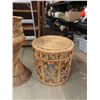 Image 5 : 4 Wicker Items : Chair, 2 Tables, Planter Stand