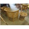 Image 6 : 4 Wicker Items : Chair, 2 Tables, Planter Stand