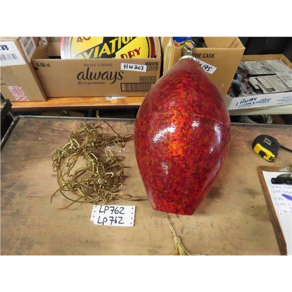 Funky Plastic Swag Lamp Mid Century Multi Color Aprox 19'' 