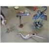 Image 1 : Assorted Metal and Plastic Flamingo Yard Art - Tallest is 28'' 
