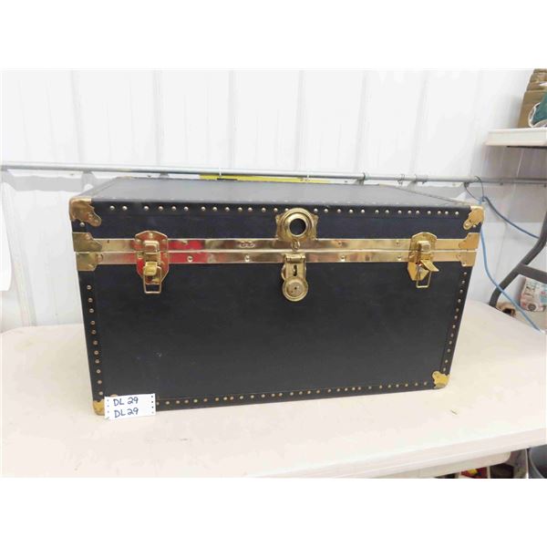 Nice Vintage Cedar Lined Travel Trunk with Brass Trim 35'' x