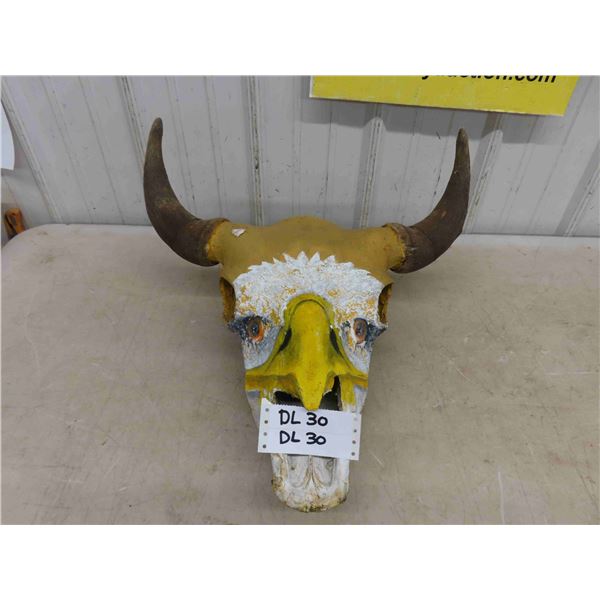 Painted Cow Skull 20'' Across at Horns