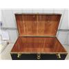 Image 3 : Nice Vintage Cedar Lined Travel Trunk with Brass Trim 35'' x