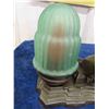 Image 2 : Heavy Cast Base Art Deco Parrot Lamp with Green Glass 