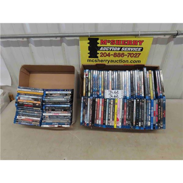 104 Assorted Blu Ray DVDs - Lots of Superhero, Comedy, Drama, 