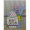 Image 1 : Homemade Die Cut Happy Easter Wood Sign 46'' x 26''