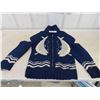 Image 1 : Vintage Mary Maxim Knitted Curling Style Sweater Fisherman Zipper Front