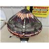 Image 2 : Vintage Tiffany Style Lamp with Dragon Fly Shade - Shade is Very Detailed and