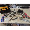 Image 1 : DeWalt Tool Bag with Many Hand Tools ; Vice, Punches, Pipe Cutter, Drill Bits, 