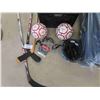 Image 2 : Assorted Sports Equipment ; Hockey Sticks, Horseshoes, Soccer Balls