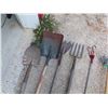 Image 2 : 6 Yard Tools ; Hay Knife, Cultivators, Shovels, Potato Fork