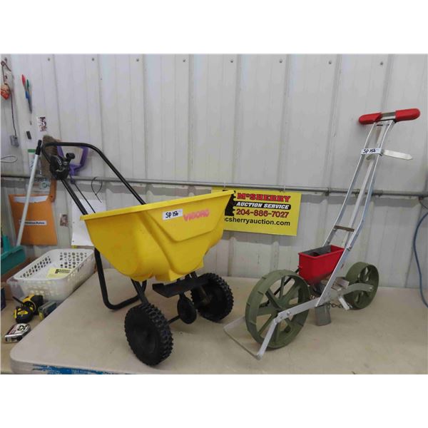 Vigoro Plastic Walk Behind Spread, Earthway Precision Garden Seeder