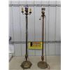 Image 1 : 2 Standing Pole Lamps - Good Project Material - Lots of Brass