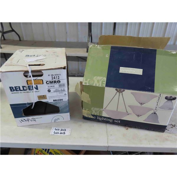 Box of Belden 2412 CMR Communication Cable, Box with Home Lighting Set