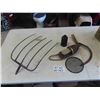 Image 1 : Hand Hay Sickle, Fork End, Brush with Wooden Hanger, Thread