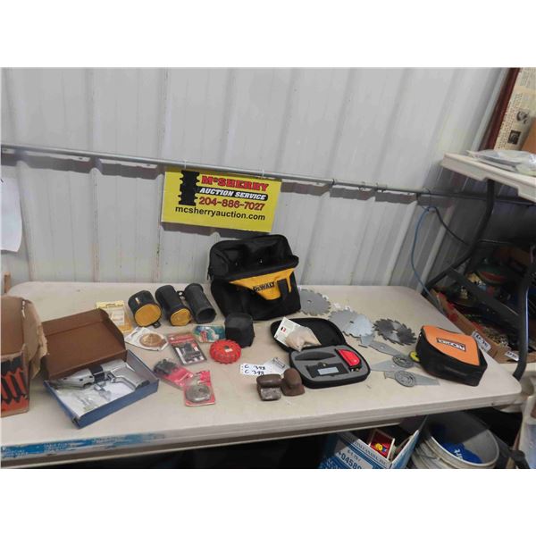 Air Nibbler, Dado Blades, Laser Level, Various Hardware, Tool Bag