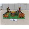 Image 1 : 1930's Wyandotte Carnival Lever Wind Up USA Metal Toy - Working Order 11.5" x 16" 