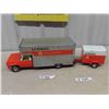 Image 1 : Nylint Uhaul Truck 6" x 8" x 18" + Trailer 5" x 5" x 7" - Pressed Metal, NO Grill