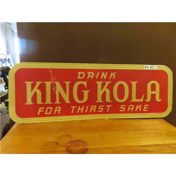 King Kola Metal Embossed Sign by Stout Sign Company 13 1/2'' x