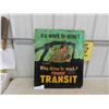 Image 1 : Bus Transit Vintage Cardboard Sign - Cool Graphics! 22" x 26" 