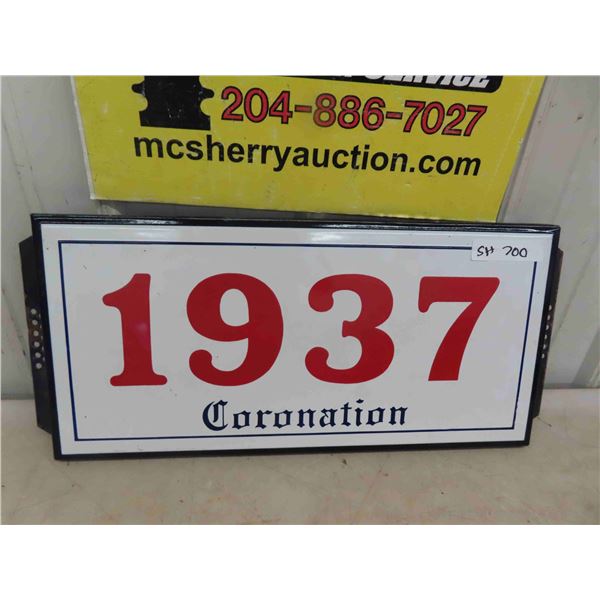 1937 Sign 1937 Coronation Porcelain Sign - Excellent Condition 11