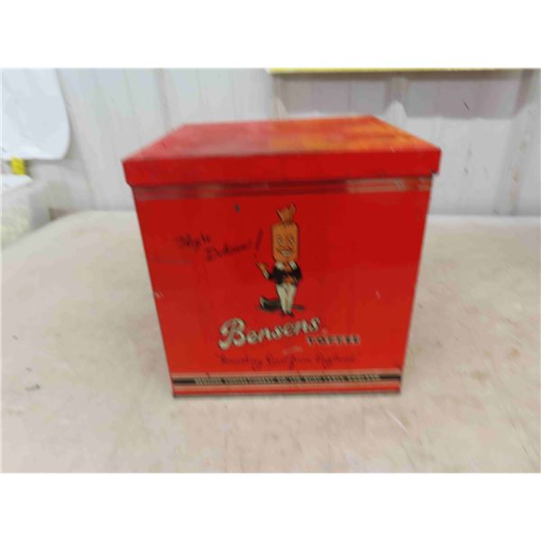 Bensons Toffee Tin 9 1/2'' x 9 1/2'' x 9 1/2'' 