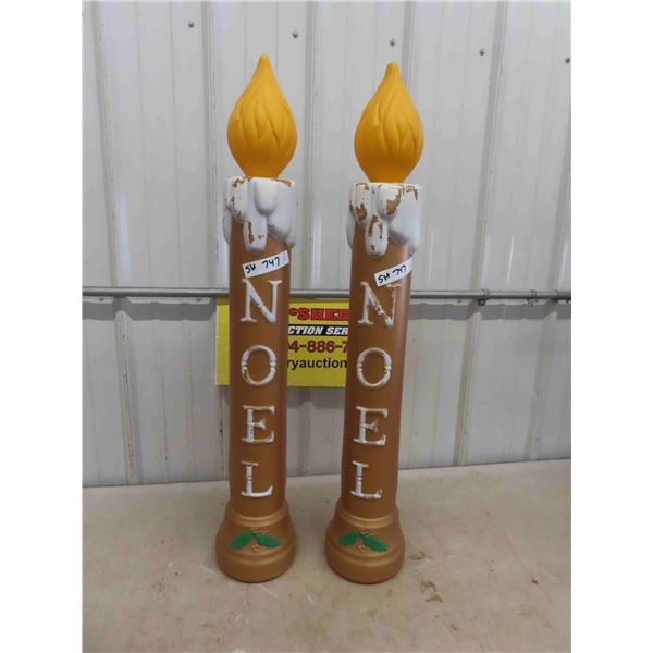 (2) Noel Candles Blow Moulds 38'' Tall 