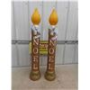 Image 1 : (2) Noel Candles Blow Moulds 38'' Tall 