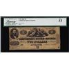 Image 1 : 1862 $2 Confederate States of America Note T-42 Legacy Fine 15