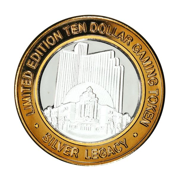 .999 Fine Silver Silver Legacy Reno, Nevada $10 Limited Edition Gaming Token