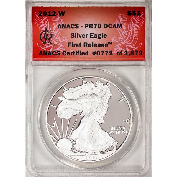 2012-W $1 Proof American Silver Eagle Coin ANACS PR70DCAM First Release