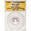 Image 1 : 2014 Proof 1/4 oz Platinum JFK Apollo 11 Anniversary Medal ANACS MS69