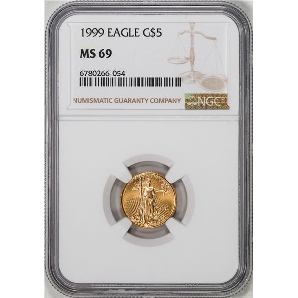 1999 $5 American Gold Eagle Coin NGC MS69