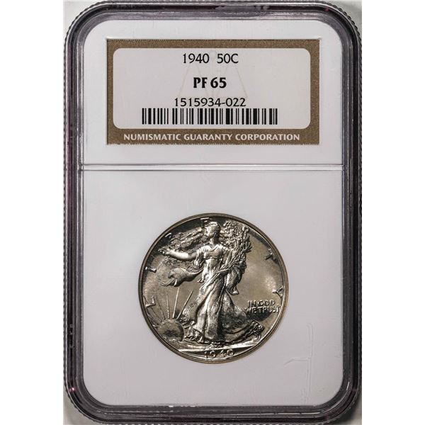 1940 Proof Walking Liberty Half Dollar Coin NGC PF65