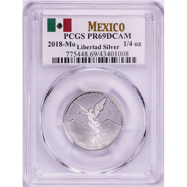2018-Mo Mexico Proof 1/4 oz Silver Libertad Coin PCGS PR69DCAM