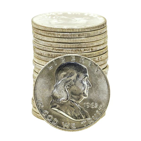 Roll of (20) 1962-D Brilliant Uncirculated Franklin Half Dollar Coins