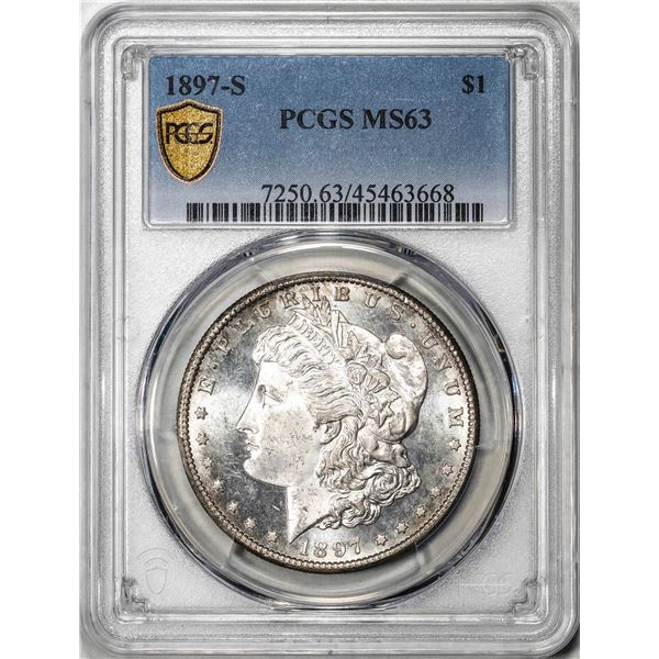 1897-S $1 Morgan Silver Dollar Coin PCGS MS63