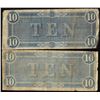 Image 2 : Lot of (2) 1864 $10 Confederate States of America Notes