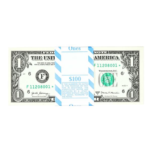Pack of (100) Consecutive 2017A $1 Federal Reserve STAR Notes Atlanta