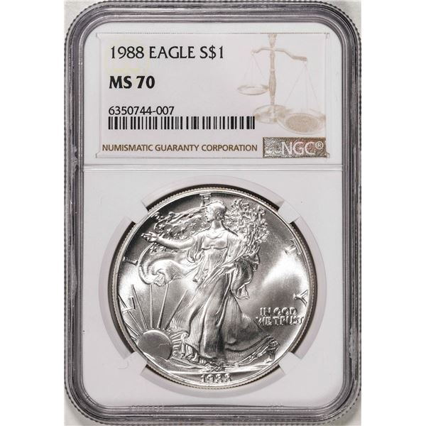 1988 $1 American Silver Eagle Coin NGC MS70