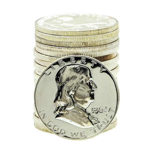 Roll of (20) Proof 1962 Franklin Half Dollar Coins