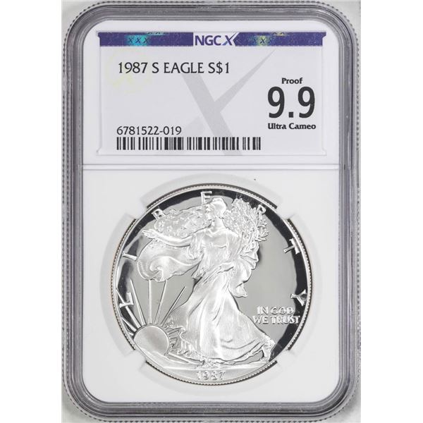 1987-S $1 Proof American Silver Eagle Coin NGCX Proof 9.9 Ultra Cameo