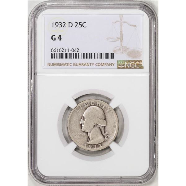 1932-D Washington Quarter Coin NGC G4