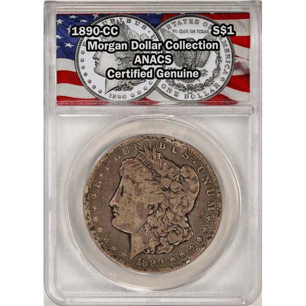 1890-CC $1 Morgan Silver Dollar Coin ANACS Certified Genuine