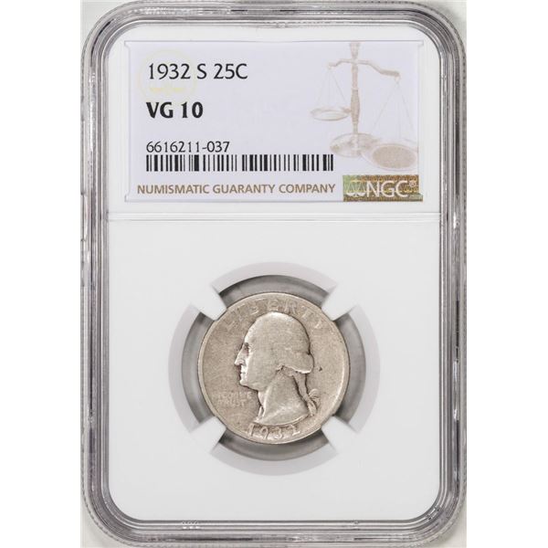 1932-S Washington Quarter Coin NGC VG10