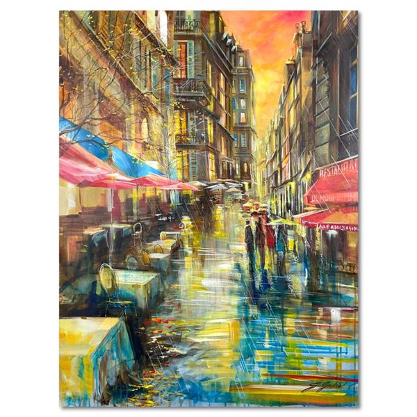 Vadik Suljakov "Rainy Afternoon in Paris" Original Oil on Canvas