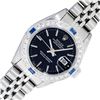 Image 1 : Rolex Ladies Stainless Steel Black Index Sapphire and Diamond Datejust Wristwatch