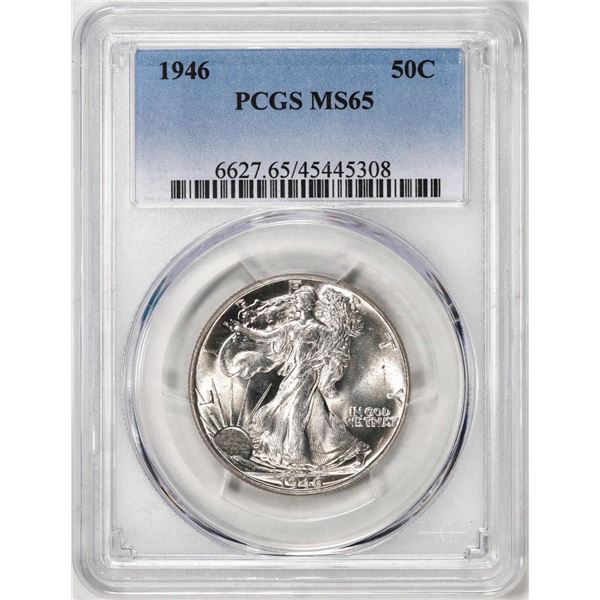 1946 Walking Liberty Half Dollar Coin PCGS MS65